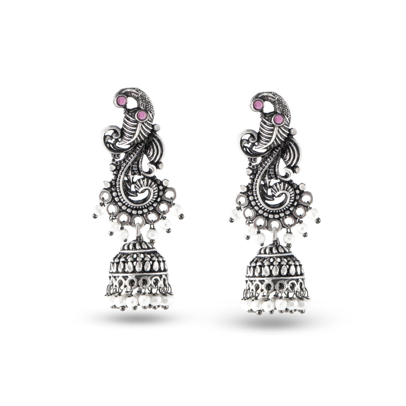 Mandala Alloy Pearl Jhumki