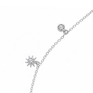 White Cubic Zirconia Anklet in 92.5 Sterling Silver