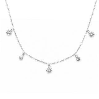 White Cubic Zirconia Anklet in 92.5 Sterling Silver