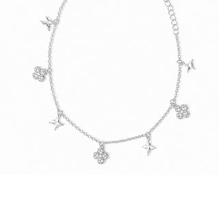 White Cubic Zirconia Anklet in 92.5 Sterling Silver