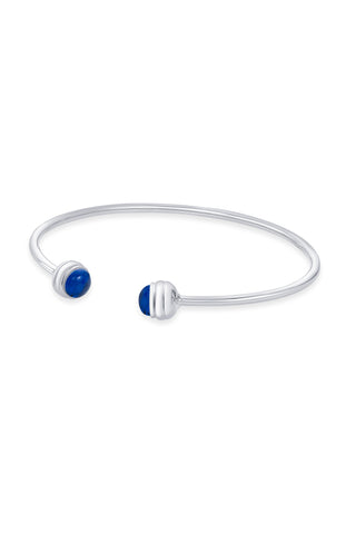 Nipura 925 Sterling Silver Button Blue Bangle