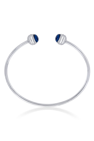 Nipura 925 Sterling Silver Button Blue Bangle