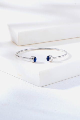 Nipura 925 Sterling Silver Button Blue Bangle