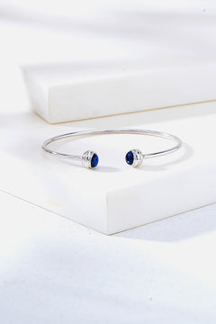 Nipura 925 Sterling Silver Button Blue Bangle