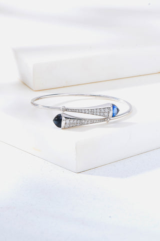 Nipura 925 Sterling Silver Cleo Zircon Blue Bangle