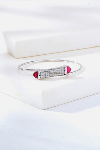 Nipura 925 Sterling Silver Cleo Zircon Pink Bangle