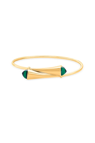 Nipura 925 Sterling Silver Cleo Green Bangle- Golden