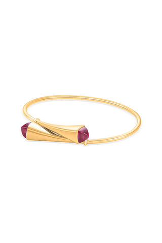 Nipura 925 Sterling Silver Cleo Pink Bangle- Golden