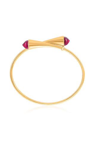 Nipura 925 Sterling Silver Cleo Pink Bangle- Golden