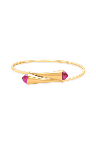 Nipura 925 Sterling Silver Cleo Pink Bangle- Golden