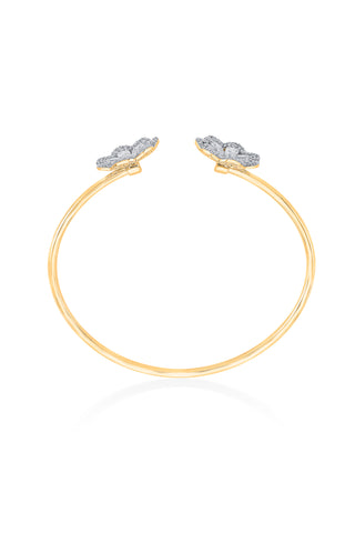 Nipura 925 Sterling Silver Floral Bloom Bangle- Golden