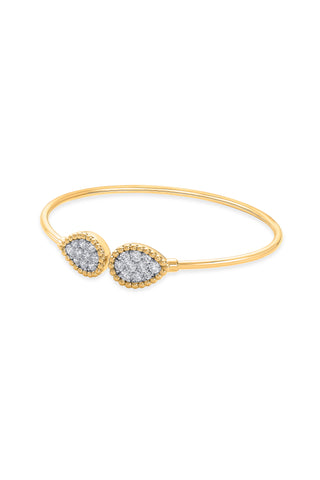 Nipura 925 Sterling Silver Zircon Pop Bangle- Golden