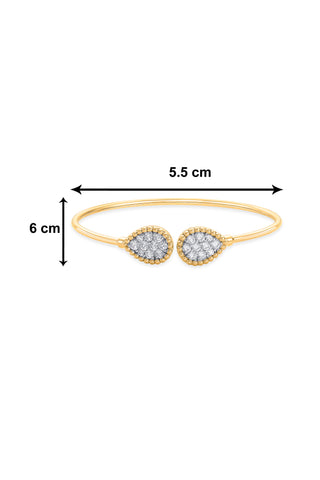 Nipura 925 Sterling Silver Zircon Pop Bangle- Golden