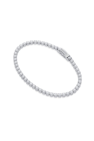 Nipura 925 Sterling Silver Tennis Bracelet studded with Cubic zircon stones