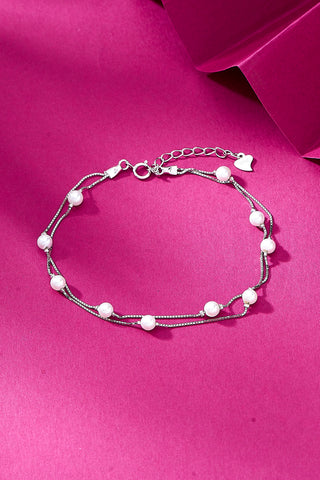 Nipura 925 Sterling Silver Venus Beaded Pearl Bracelet