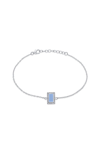 Nipura Elegant 925 Sterling Silver Blue Enamel Bracelet