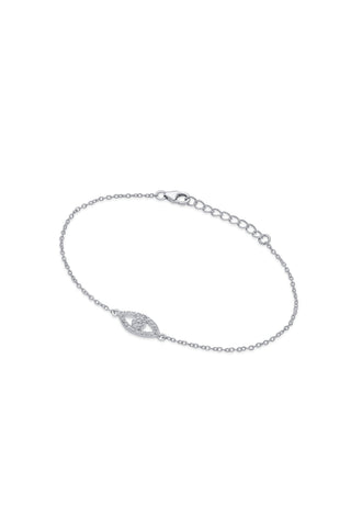 Nipura 925 Sterling Silver Nazariya Evil Eye Bracelet with White CZ Stones