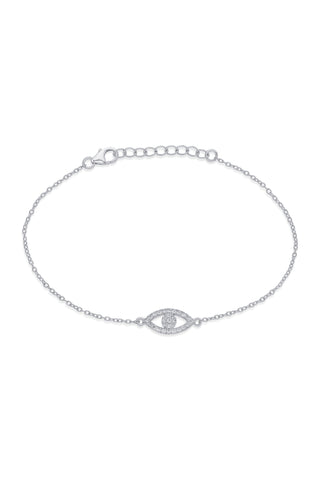 Nipura 925 Sterling Silver Nazariya Evil Eye Bracelet with White CZ Stones