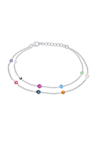 Nipura 925 Prism Charm Sterling Silver Crystal Bracelet