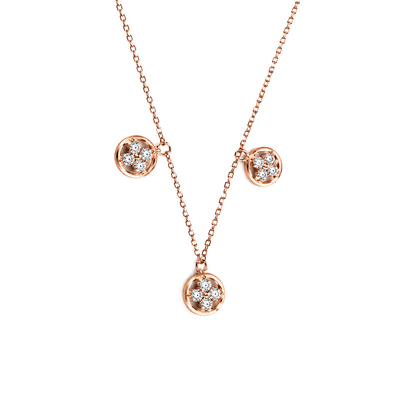White CZ Rosegold finish Sterling Silver Chain | Nipura
