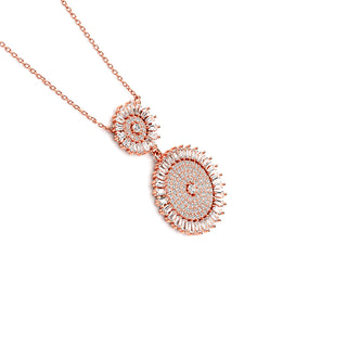 White CZ 92.5 Sterling Silver Chain with Rosegold finish | Nipura