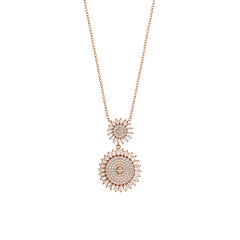 White CZ 92.5 Sterling Silver Chain with Rosegold finish | Nipura