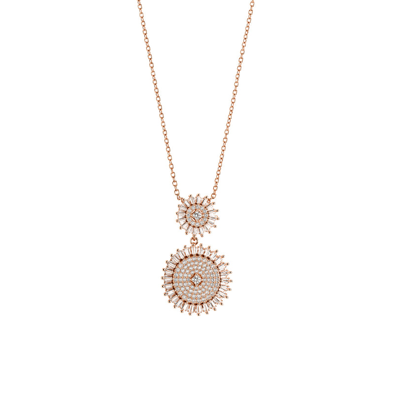 White CZ 92.5 Sterling Silver Chain with Rosegold finish | Nipura