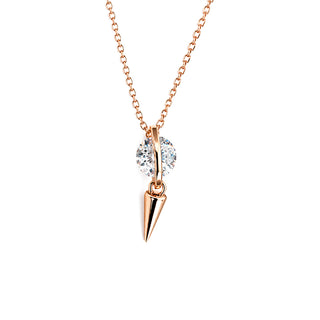 White CZ 92.5 Sterling Silver Chain with Rosegold finish | Nipura