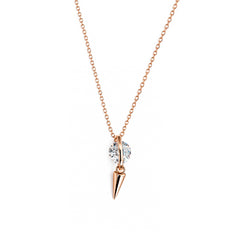 White CZ 92.5 Sterling Silver Chain with Rosegold finish | Nipura
