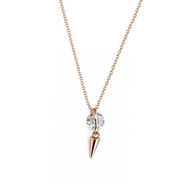 White CZ 92.5 Sterling Silver Chain with Rosegold finish | Nipura