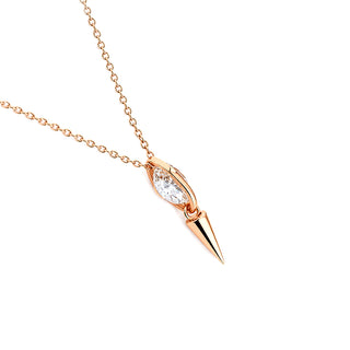 White CZ 92.5 Sterling Silver Chain with Rosegold finish | Nipura