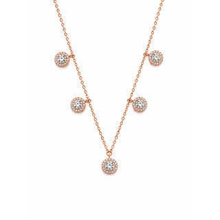 white CZ 92.5 Sterling Silver Chain with Rose gold finish | Nipura