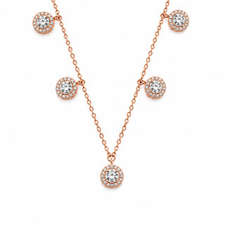 white CZ 92.5 Sterling Silver Chain with Rose gold finish | Nipura