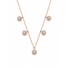 white CZ 92.5 Sterling Silver Chain with Rose gold finish | Nipura