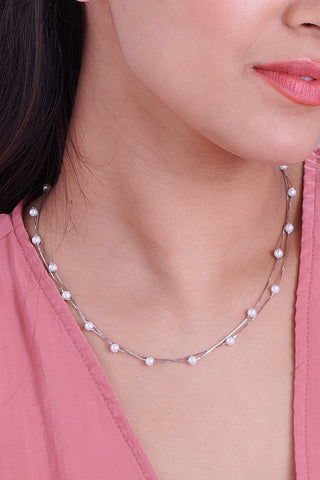 Nipura 925 Silver Marina Pearl Layered Necklace