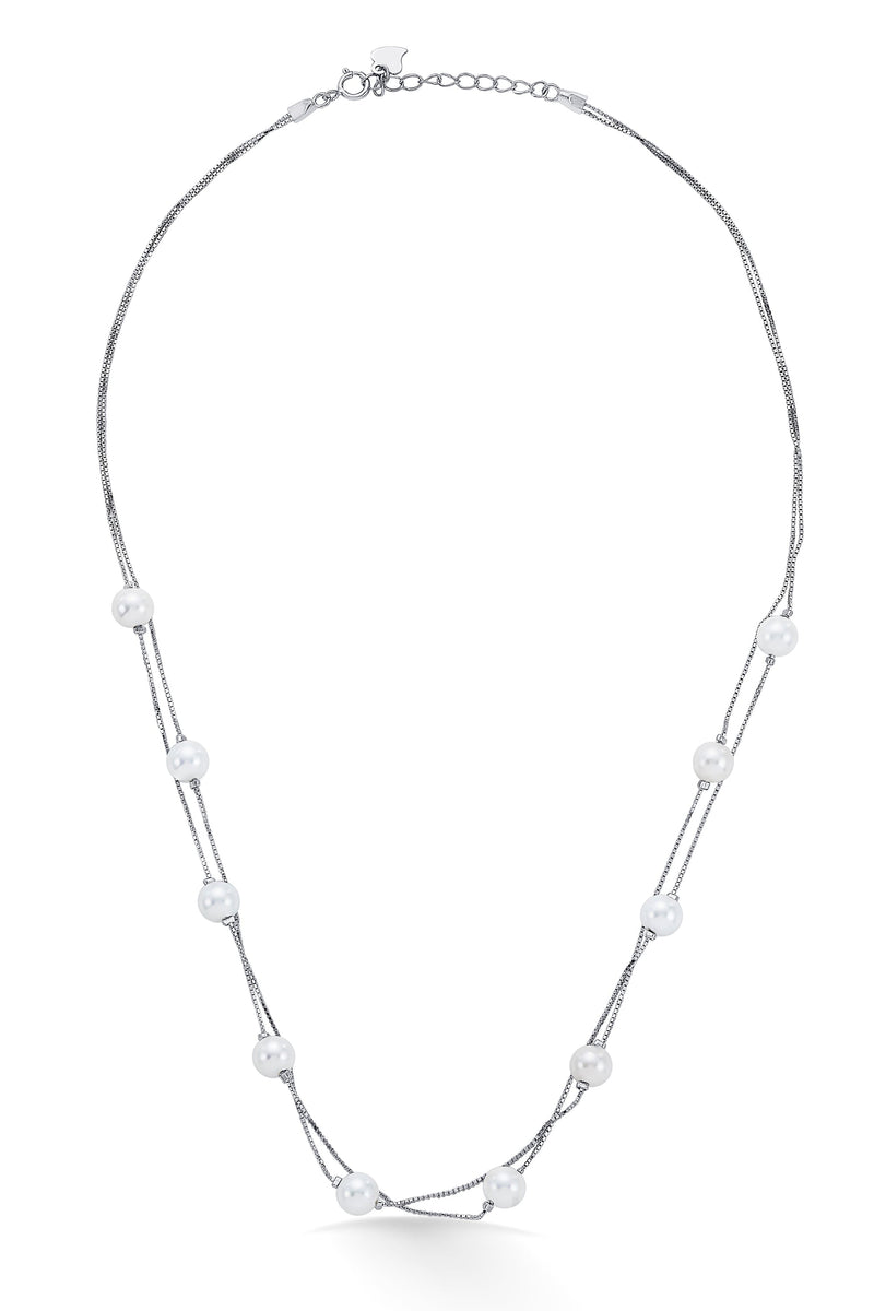 Nipura 925 Silver Nova Beaded Pearl Necklace