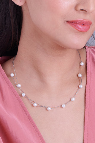 Nipura 925 Silver Nova Beaded Pearl Necklace