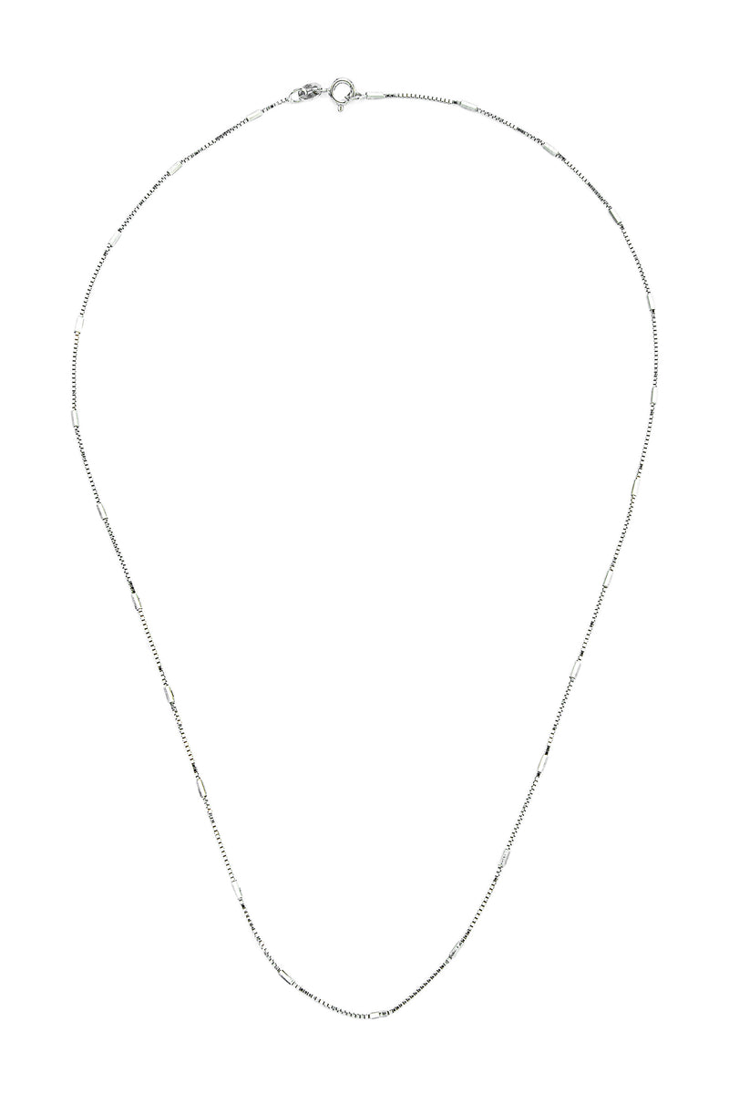 Nipura 925 Sterling Silver Long Bead Box Chain