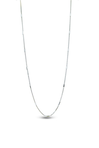 Nipura 925 Sterling Silver Long Bead Box Chain