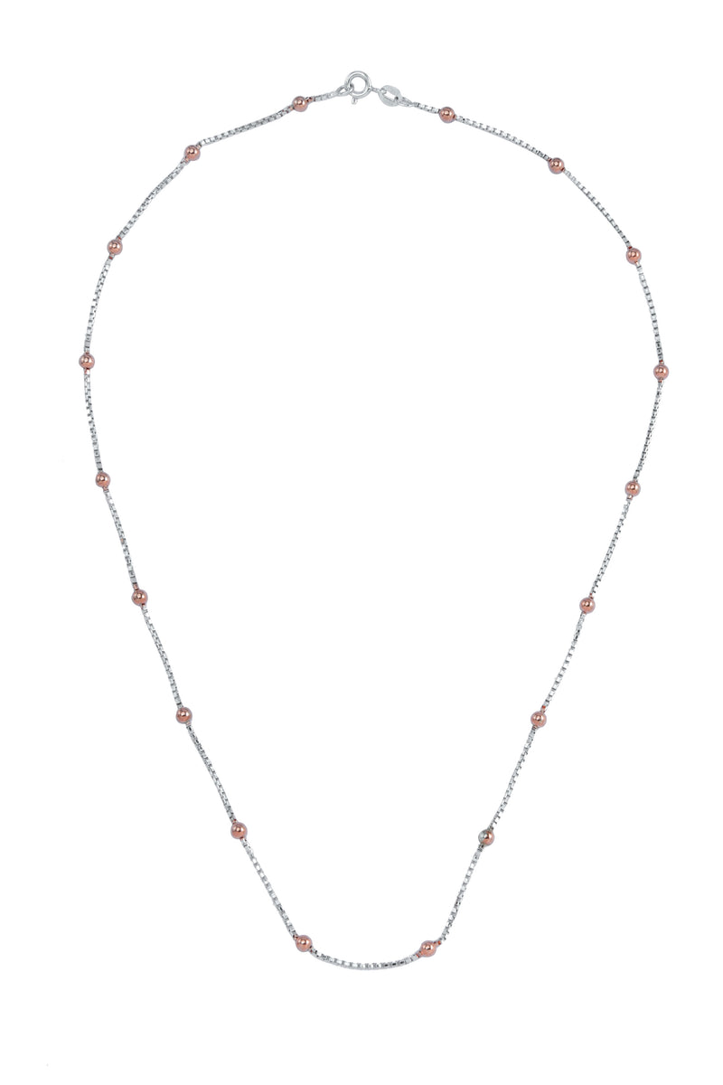 Nipura 925 Sterling Silver Solid Popcorn Chain- Rosegold
