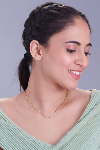 Nipura 925 Sterling Silver Golden Chic Chain Necklace