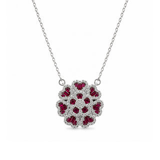 Magenta pink & White CZ Sterling Silver Chain | Nipura