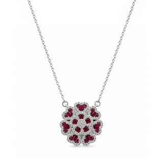 Magenta pink & White CZ Sterling Silver Chain | Nipura