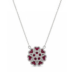 Magenta pink & White CZ Sterling Silver Chain | Nipura