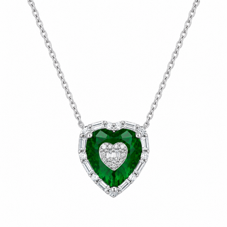 Nipura Bottle Green & White CZ Sterling Silver Chain