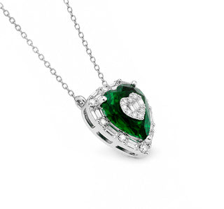 Nipura Bottle Green & White CZ Sterling Silver Chain