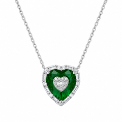 Nipura Bottle Green & White CZ Sterling Silver Chain