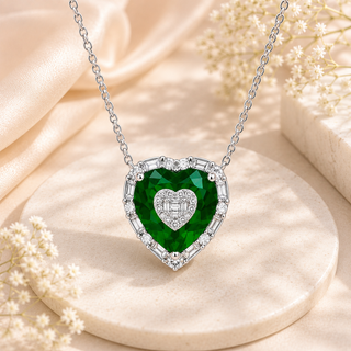 Nipura Bottle Green & White CZ Sterling Silver Chain