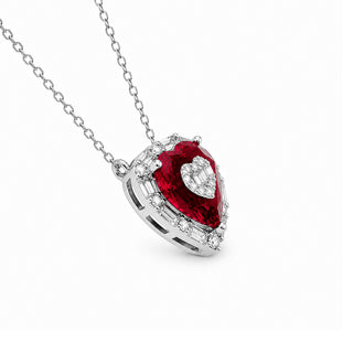 Red & White CZ Sterling Silver Chain | Nipura