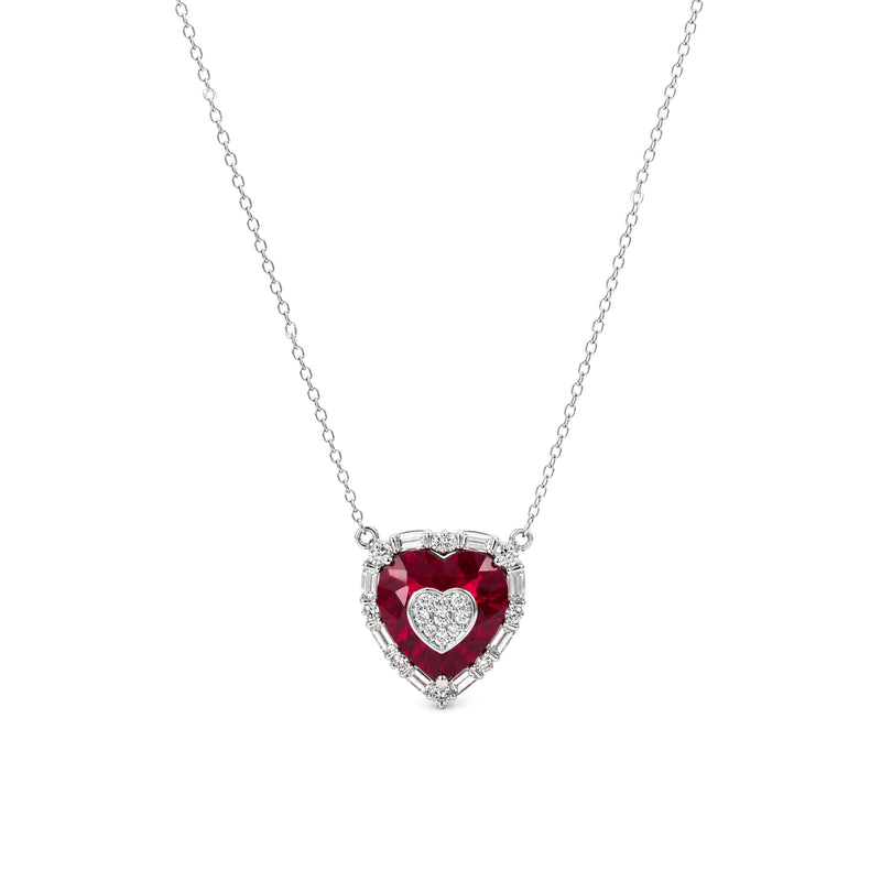 Red & White CZ Sterling Silver Chain | Nipura